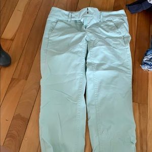 Mint green khaki material ankle pants